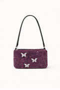 rhinestone pink handbag by Wisteria with crystal butterfly details