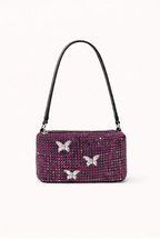 rhinestone pink handbag by Wisteria with crystal butterfly details